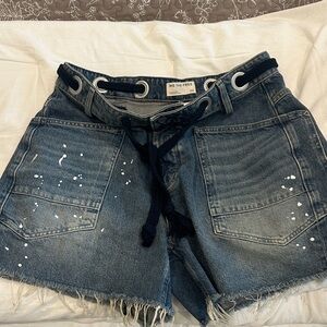 We The Free Distressed Blue Jean Shorts